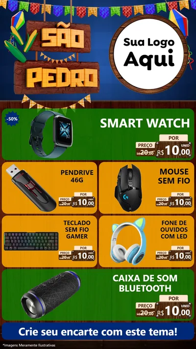 Modelo de TV para TV Vertical com o tema São Pedro para Informática