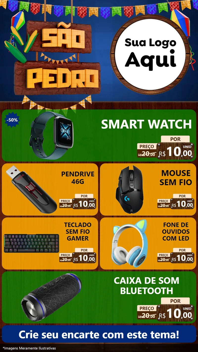 Modelo de TV para TV Vertical com o tema São Pedro para Informática