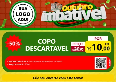 Modelo de Cartaz para Cartaz A4 Horizontal com o tema Outubro Imbatível para Embalagens