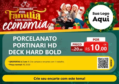 Modelo de Cartaz para Cartaz A4 Horizontal com o tema Momento em Família (Natal) para Pisos e revestimentos