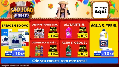 Modelo de TV para TV Horizontal com o tema São João de Ofertas para Produtos de Limpeza