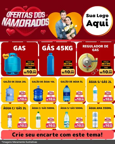 Modelo de Rede Social para Feed Instagram com o tema Ofertas Dos Namorados para Água e gás