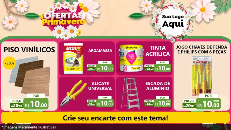 Modelo de TV para TV Horizontal com o tema Ofertas de Primavera para Material para Construção