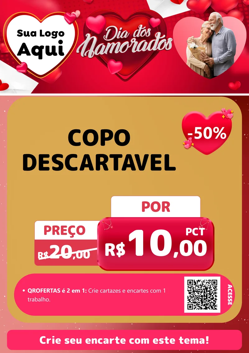 Modelo de Cartaz para Cartaz A4 Vertical com o tema Dia Dos Namorados para Embalagens