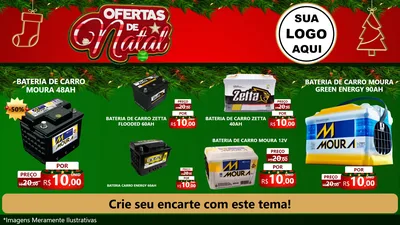 Modelo de TV para TV Horizontal com o tema Ofertas de Natal para Baterias Elétricas