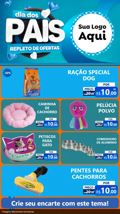 Modelo de TV para TV Vertical com o tema Dia Dos Pais Repleto de Ofertas para Pet Shop