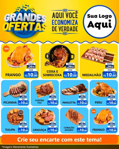 Modelo de Rede Social para Feed Instagram com o tema Grandes Ofertas para Assados