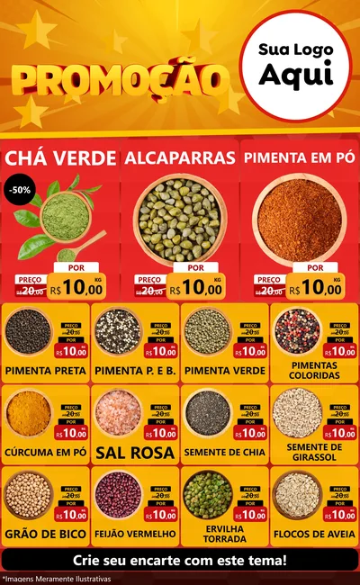 Modelo de Encarte para Encarte Grande com o tema Promoção para Produtos Naturais