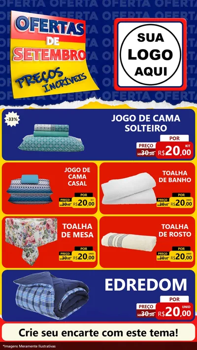 Modelo de TV para TV Vertical com o tema Ofertas de Setembro - Preços Incríveis para Cama, Mesa e Banho