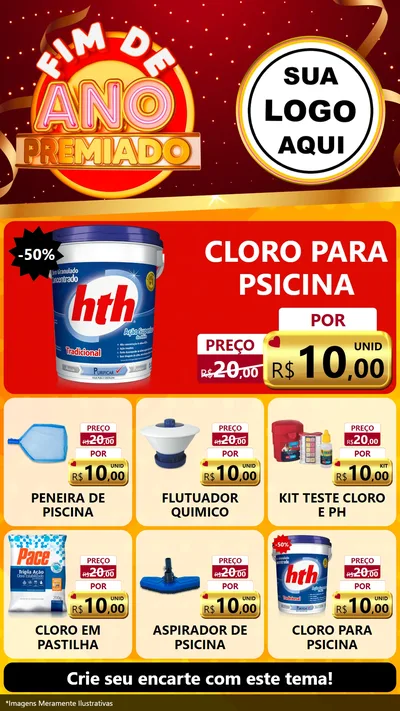 Modelo de Rede Social para Stories com o tema Fim de Ano Premiado para Produtos para Piscina