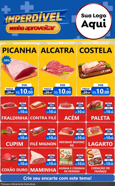 Modelo de Encarte para Encarte Grande com o tema Imperdível para Açougue