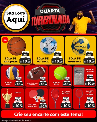 Modelo de Rede Social para Feed Instagram com o tema Quarta Turbinada para Artigos Esportivos