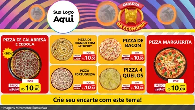 Modelo de TV para TV Horizontal com o tema Quarta da Economia para Pizzaria