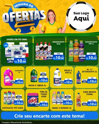 Modelo de Rede Social para Feed Instagram com o tema Semana de Ofertas - Copa para Produtos de Limpeza