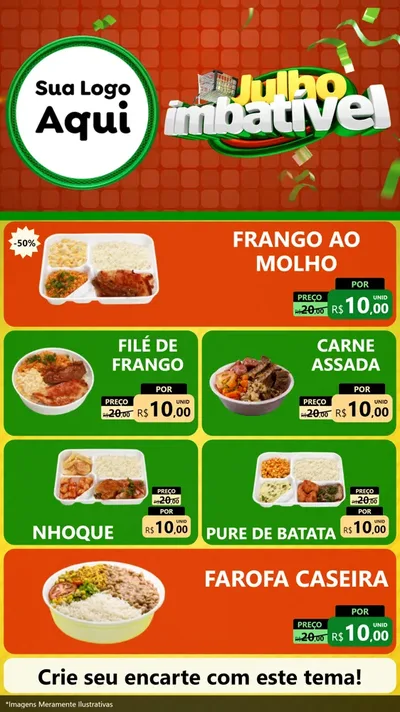 Modelo de TV para TV Vertical com o tema Julho Imbatível para Restaurante