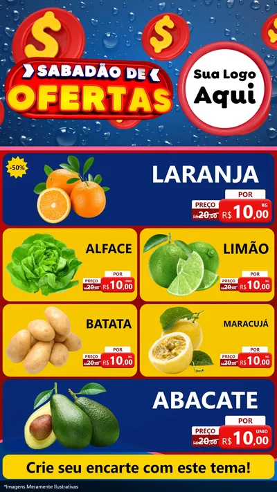 Modelo de TV para TV Vertical com o tema Sabadão de Ofertas para Hortifrúti