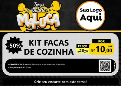 Modelo de Cartaz para Cartaz A4 Horizontal com o tema Terça e Quarta Maluca para Utilidades Domésticas
