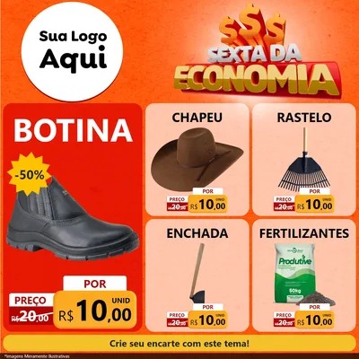 Modelo de Rede Social para Feed Facebook com o tema Sexta da Economia para Agropecuária