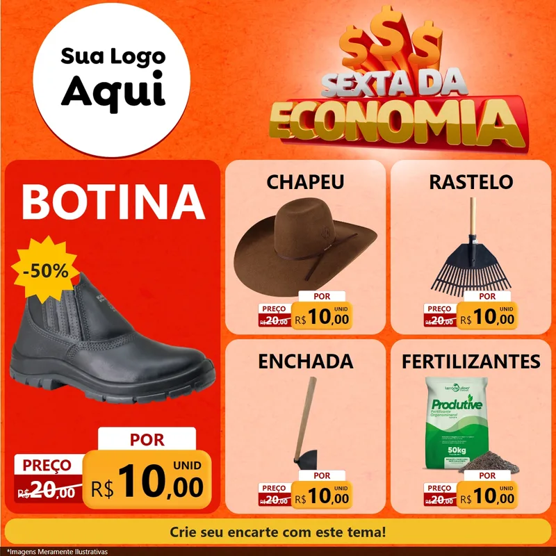 Modelo de Rede Social para Feed Facebook com o tema Sexta da Economia para Agropecuária