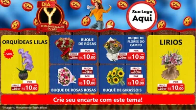 Modelo de TV para TV Horizontal com o tema Dia Y - O Dia Mais Barato Do Mês para Floricultura e jardim