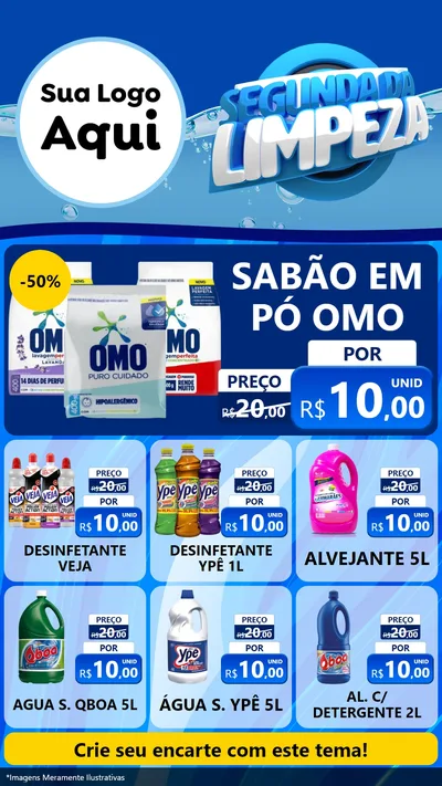 Modelo de Rede Social para Stories com o tema Segunda da Limpeza para Produtos de Limpeza
