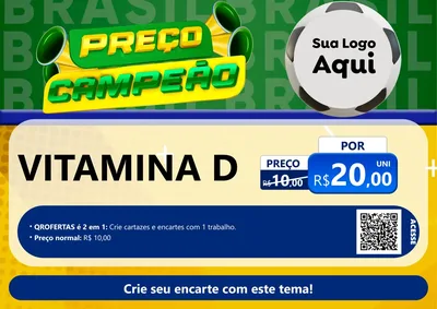 Modelo de Cartaz para Cartaz A4 Horizontal com o tema Preço Campeão - Copa para Farmácia
