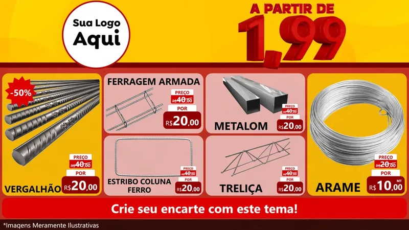 Modelo de TV para TV Horizontal com o tema A Partir de Um e Noventa e Nove - 1,99 para Ferragens