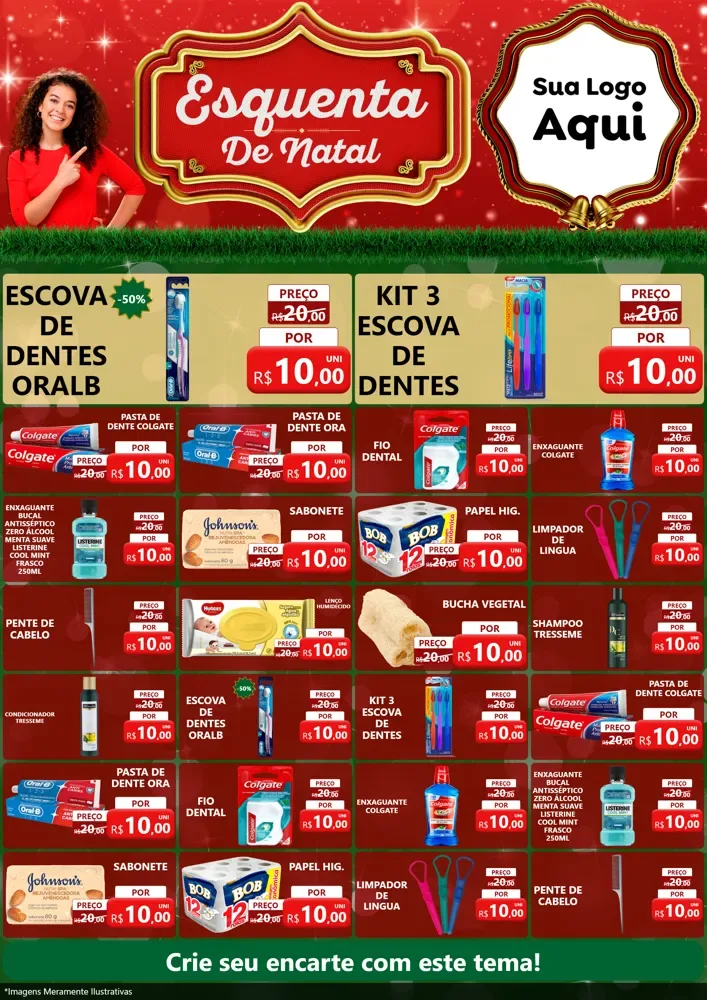 Modelo de Encarte para Encarte A4 Vertical com o tema Esquenta de Natal para Higiene Pessoal