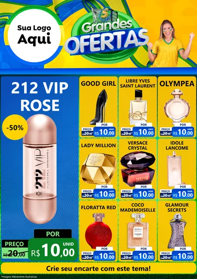 Modelo de Encarte para Encarte A4 Vertical com o tema Grandes Ofertas para Perfumes