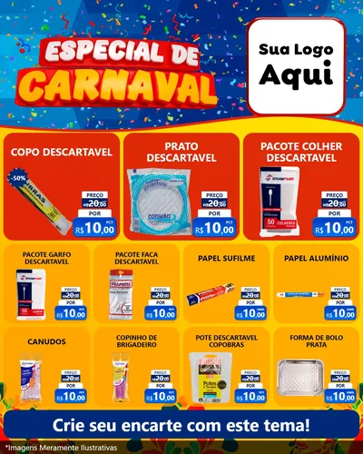 Modelo de Rede Social para Feed Instagram com o tema Especial de Carnaval para Embalagens