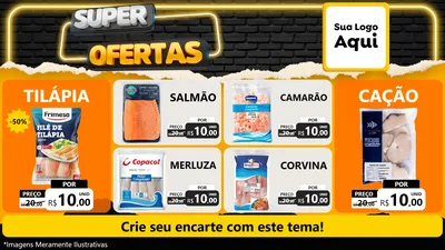 Modelo de TV para TV Horizontal com o tema Super Ofertas para Peixaria