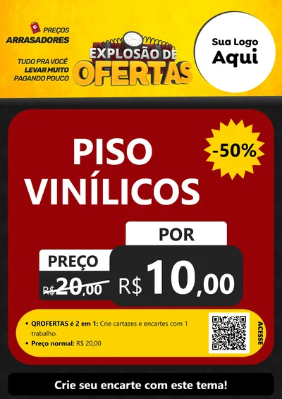 Modelo de Cartaz para Cartaz A4 Vertical com o tema Explosão de Ofertas para Material para Construção