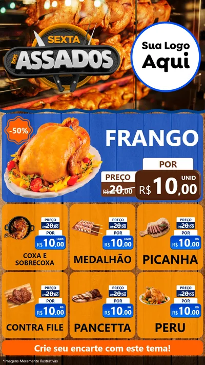 Modelo de Rede Social para Stories com o tema Sexta dos Assados para Assados