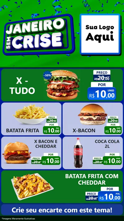 Modelo de TV para TV Vertical com o tema Janeiro Sem Crise para Hamburgueria
