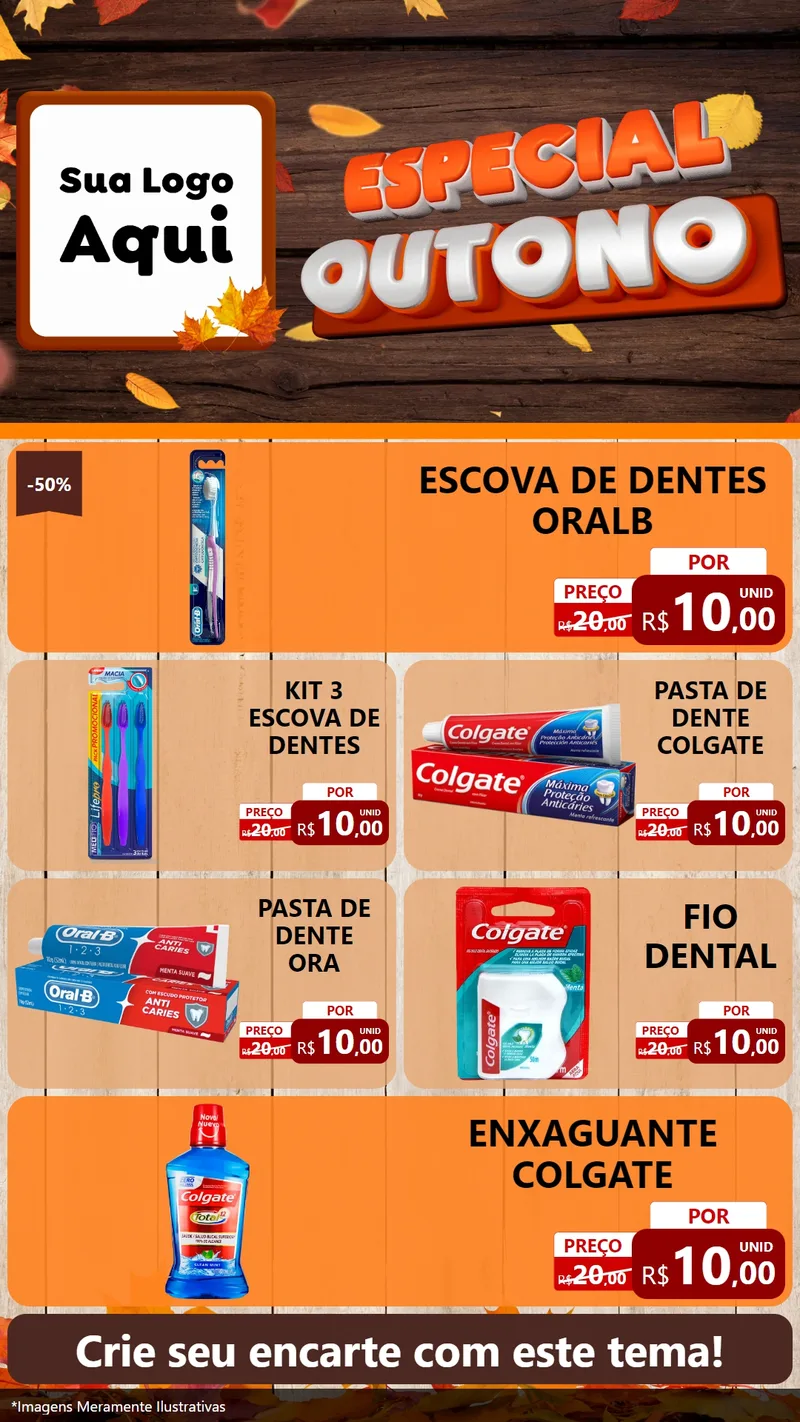 Modelo de TV para TV Vertical com o tema Especial Outono para Higiene Pessoal