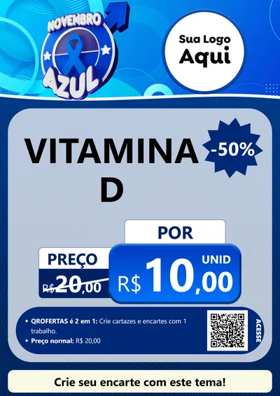 Modelo de Cartaz para Cartaz A4 Vertical com o tema Novembro Azul para Farmácia