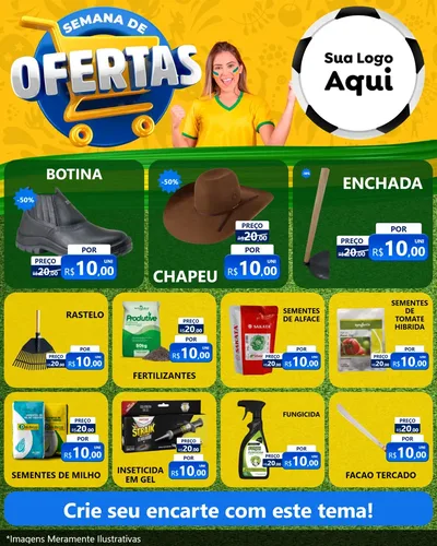 Modelo de Rede Social para Feed Instagram com o tema Semana de Ofertas - Copa para Agropecuária