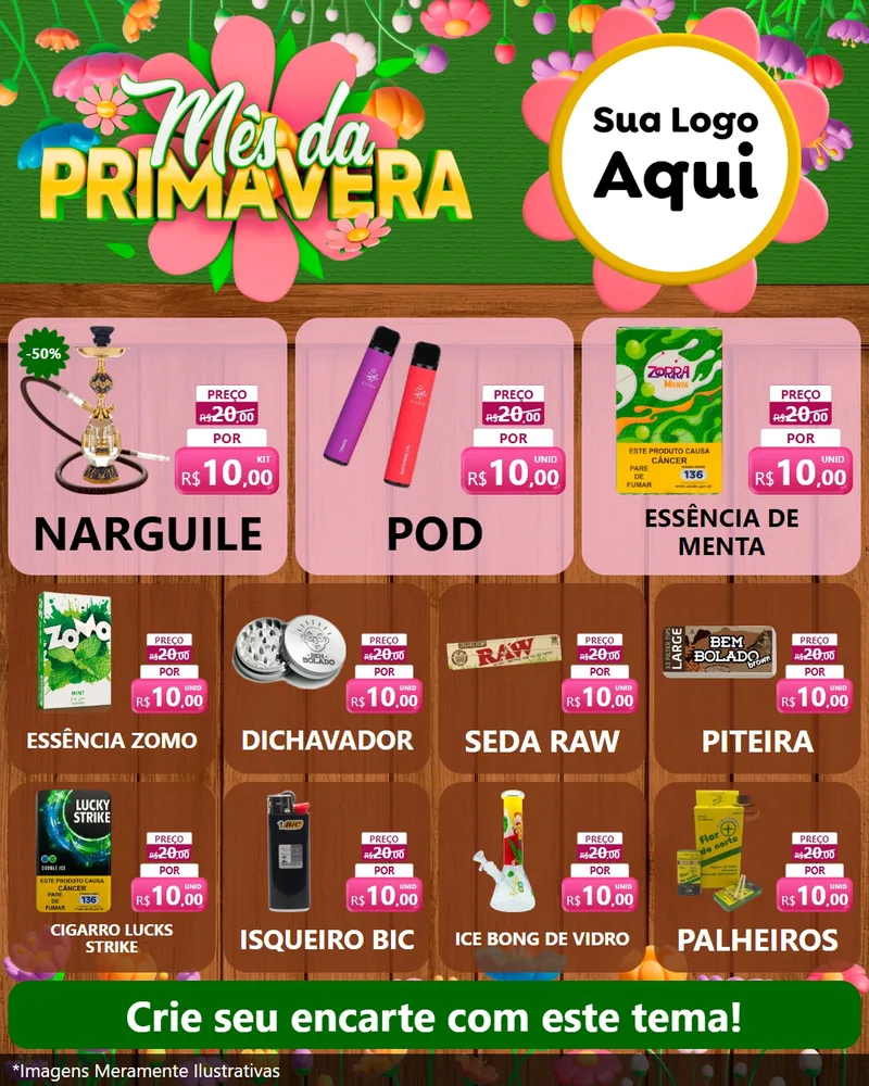 Modelo de Rede Social para Feed Instagram com o tema Mês da Primavera para Tabacaria