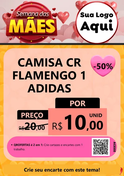 Modelo de Cartaz para Cartaz A4 Vertical com o tema Semana das Mães para Roupas e acessórios