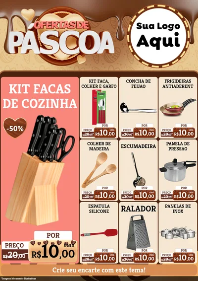 Modelo de Encarte para Encarte A4 Vertical com o tema Ofertas de Páscoa para Utilidades Domésticas