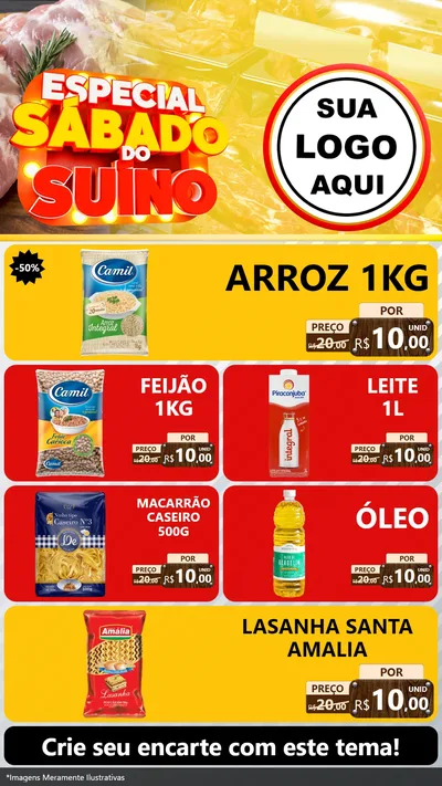 Modelo de TV para TV Vertical com o tema Especial Sábado do Suíno