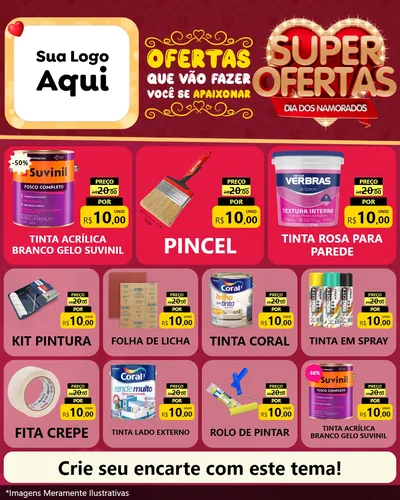 Modelo de Rede Social para Feed Instagram com o tema Dia dos Namorados para Tintas e Ferramentas