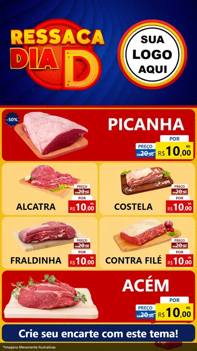 Modelo de TV para TV Vertical com o tema Ressaca Dia D para Açougue