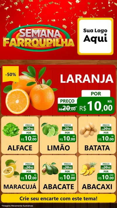Modelo de Rede Social para Stories com o tema Semana Farroupilha para Hortifrúti