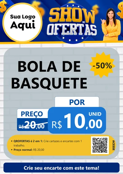 Modelo de Cartaz para Cartaz A4 Vertical com o tema Show de Ofertas para Artigos Esportivos
