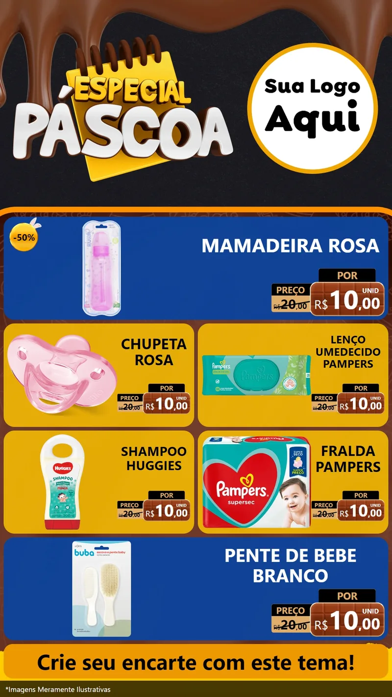 Modelo de TV para TV Vertical com o tema Especial Páscoa para Bebês