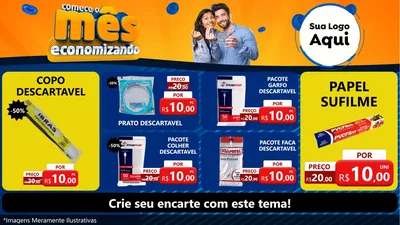 Modelo de TV para TV Horizontal com o tema Comece O Mês Economizando para Embalagens