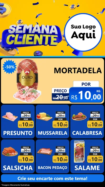 Modelo de Rede Social para Stories com o tema Semana do Cliente para Frios e Laticínios