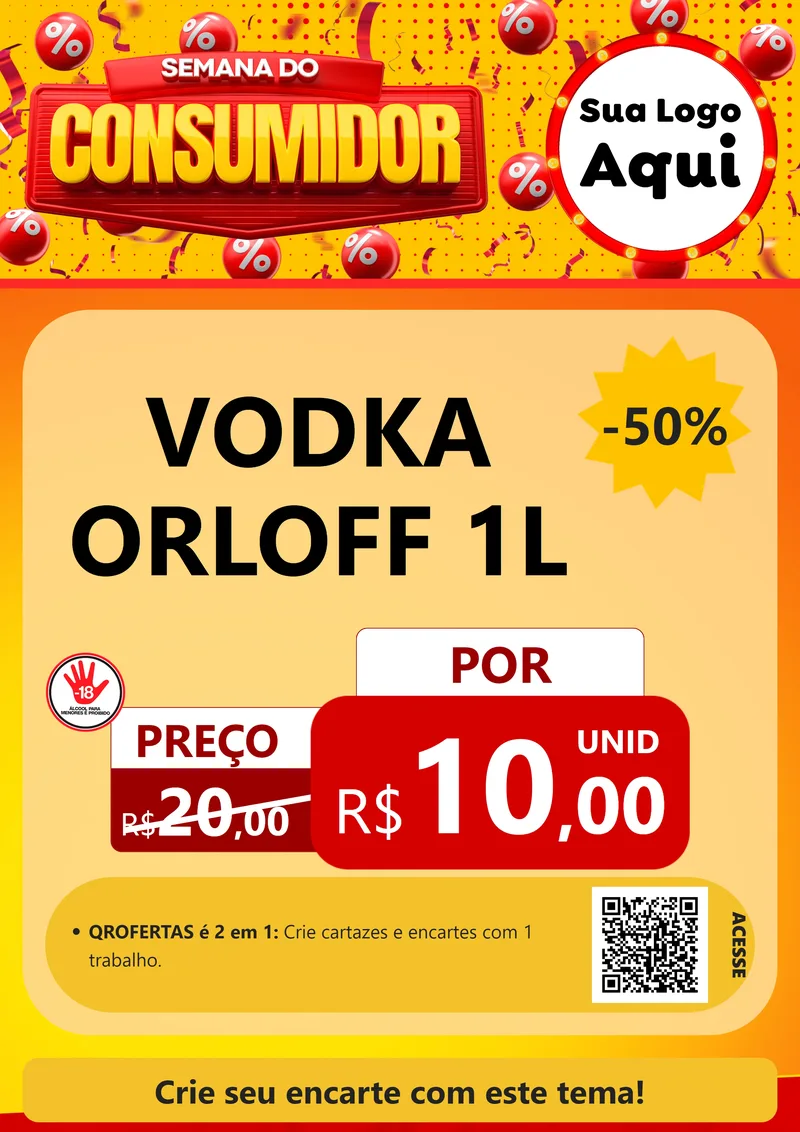 Modelo de Cartaz para Cartaz A4 Vertical com o tema Semana do Consumidor para Distribuidora de bebidas