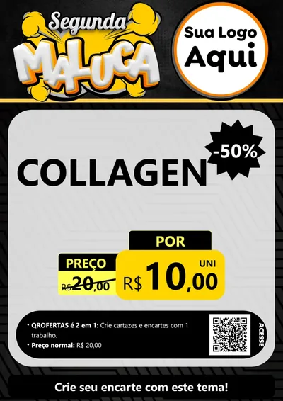 Modelo de Cartaz para Cartaz A4 Vertical com o tema Segunda Maluca para Suplementos alimentares